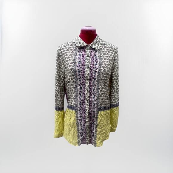 Aratta Silent Journey Mixed Embroidered Print Top size Small - Picture 1 of 8